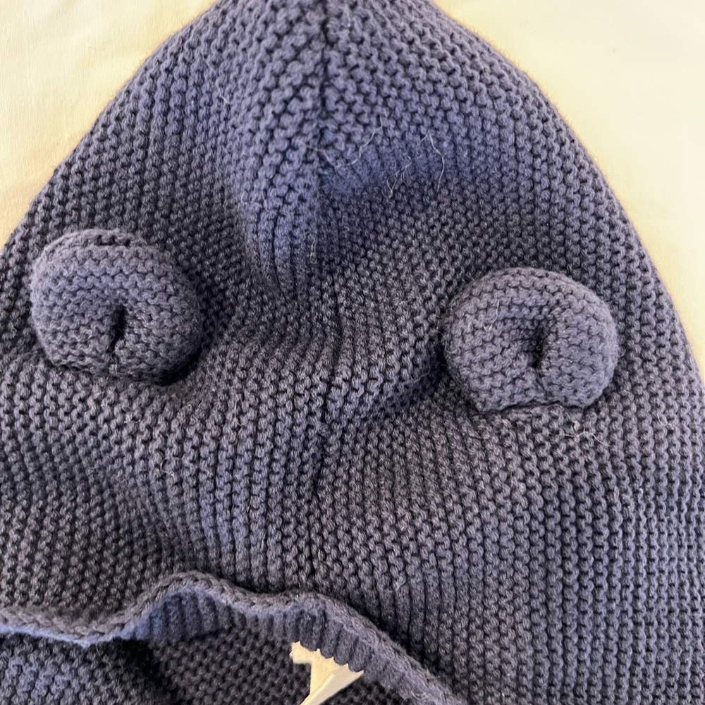 Gap 6-12 months baby knitted hoodie with cute bear ears